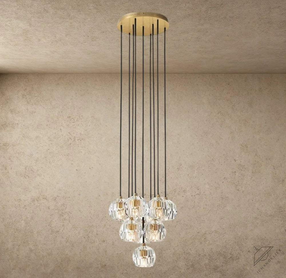 Boule De Cristal Clear/ Smoke Glass Round Cluster Chandelier 14", 19", 24", 30", 40"