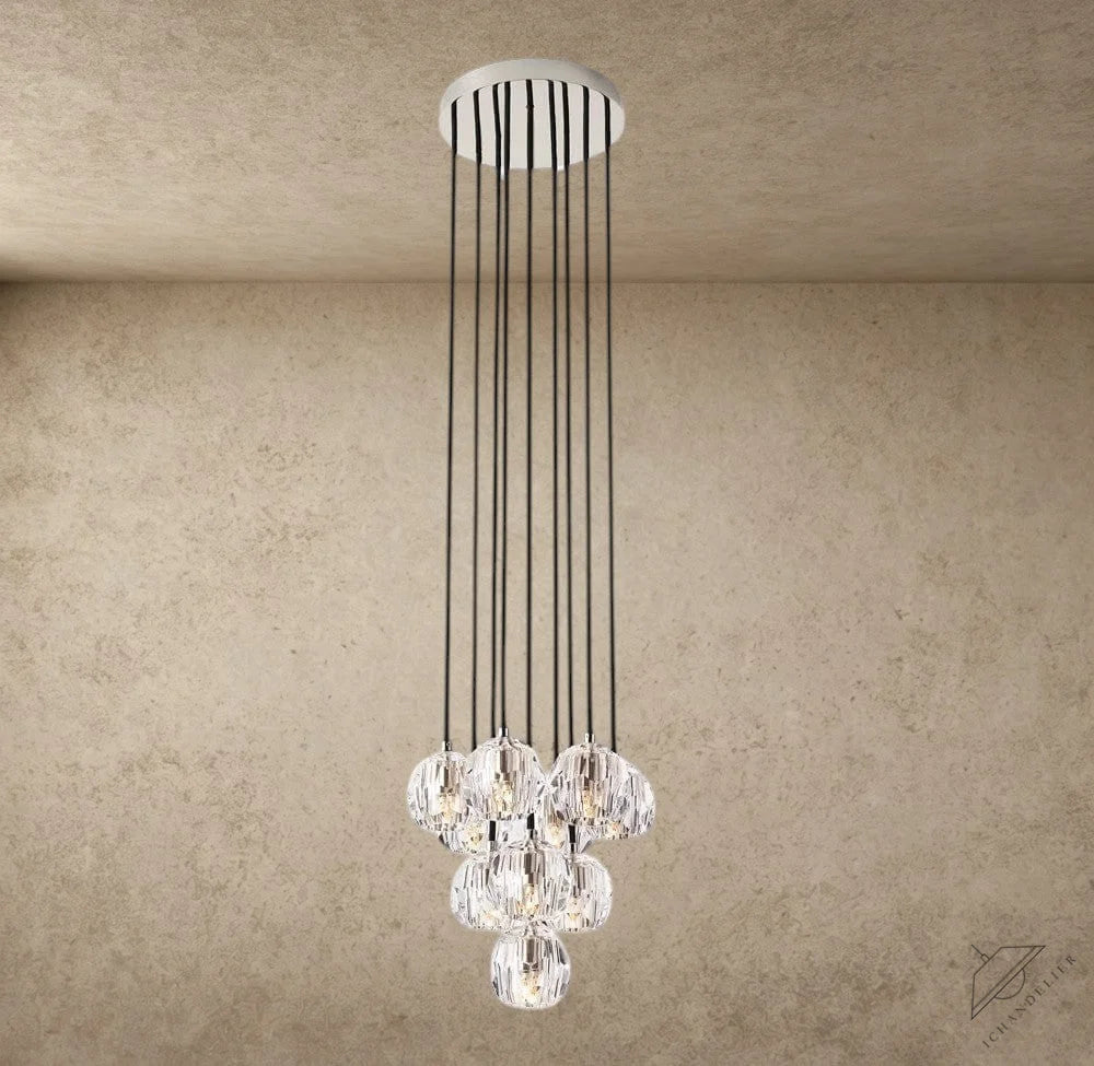Boule De Cristal Clear/ Smoke Glass Round Cluster Chandelier 14", 19", 24", 30", 40"