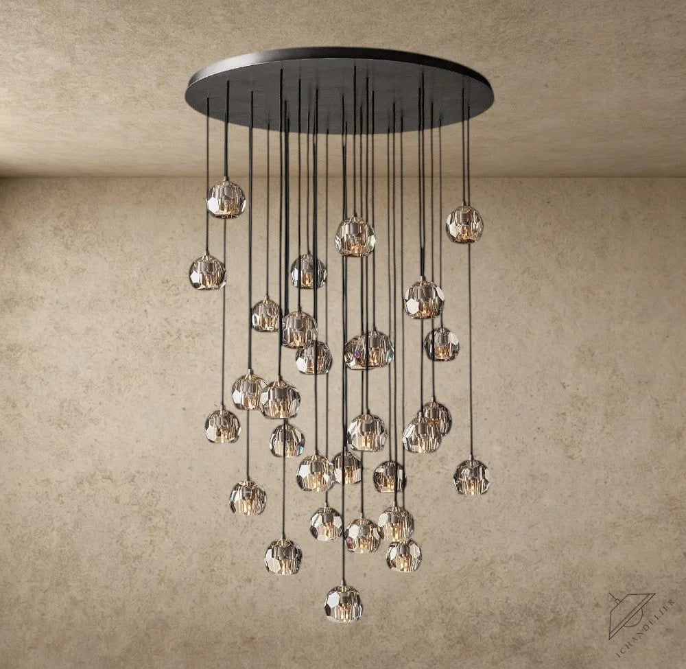 40" / Smoke / Bronze Boule De Cristal Clear/ Smoke Glass Round Cluster Chandelier 14", 19", 24", 30", 40"