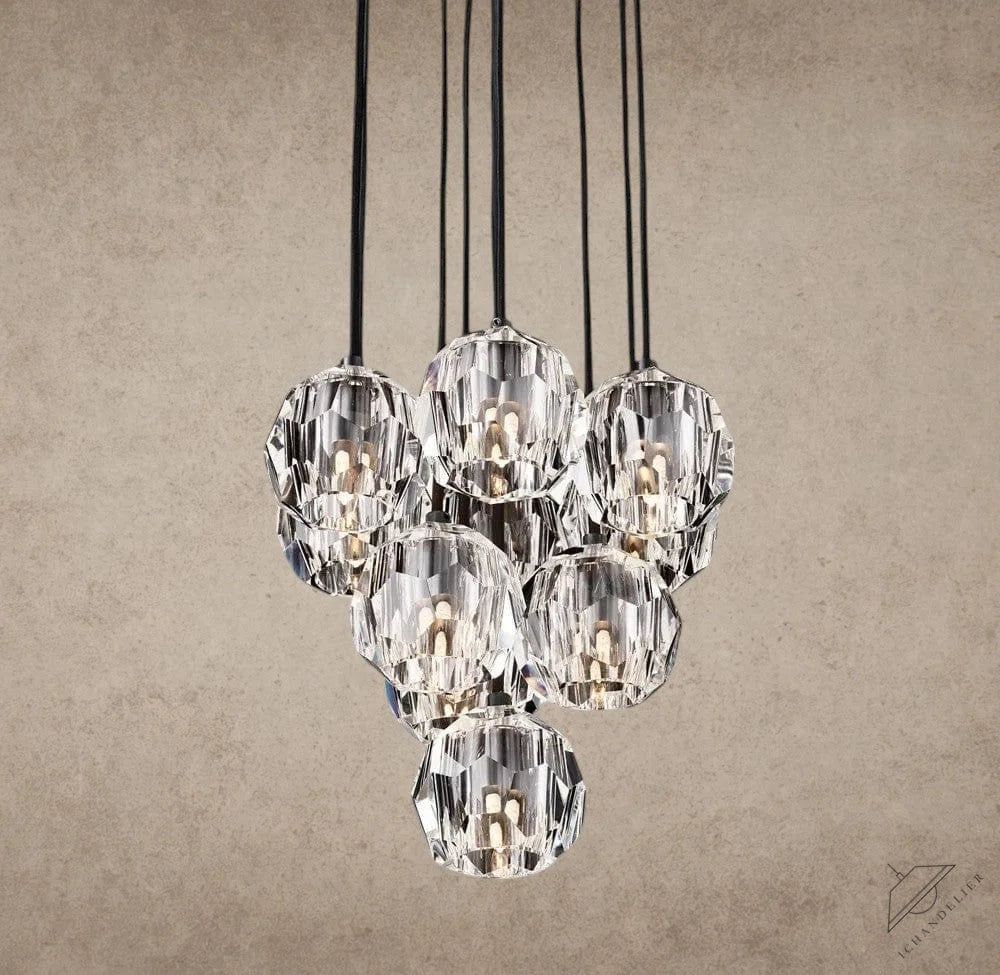 14" / Clear / Bronze Boule De Cristal Clear/ Smoke Glass Round Cluster Chandelier 14", 19", 24", 30", 40"