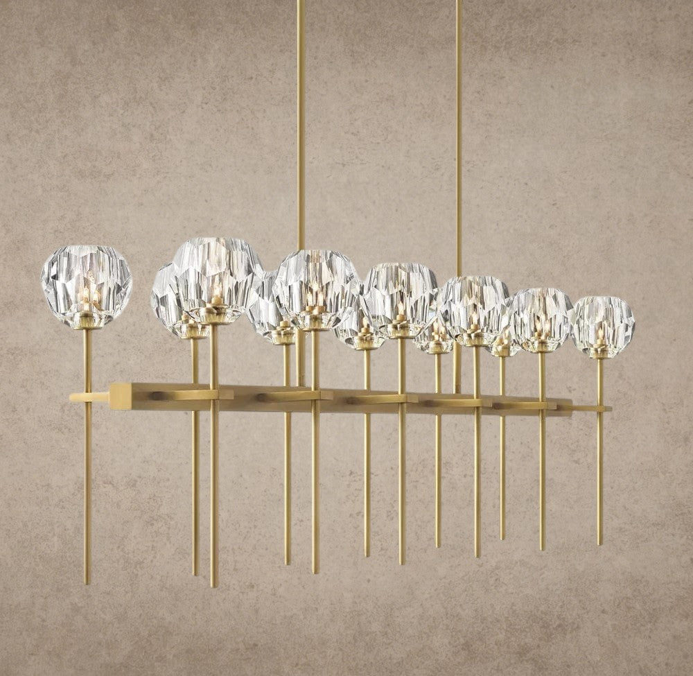 Boule De Cristal Double Linear Chandelier 60"