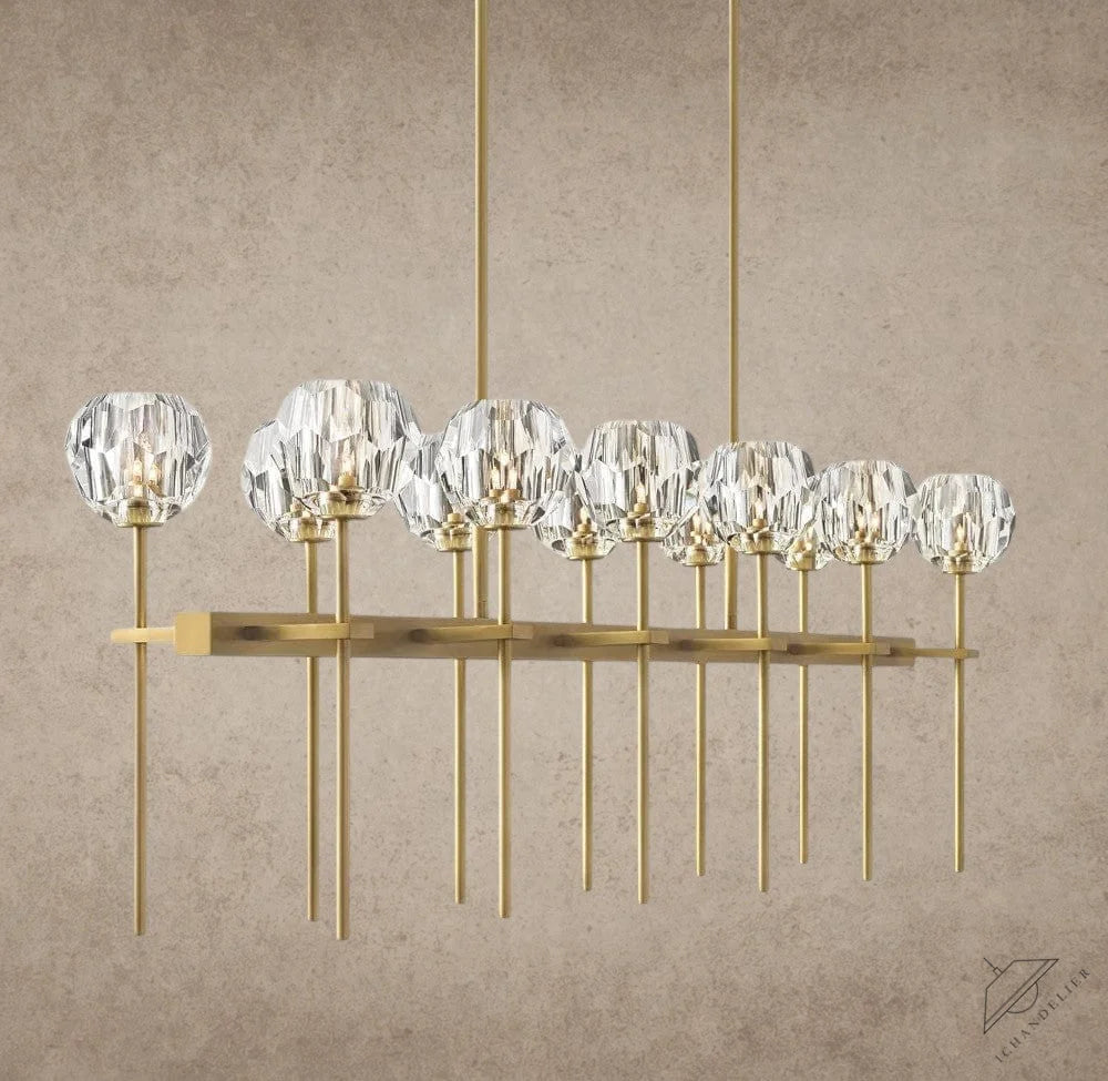 Boule De Cristal Double Linear Chandelier 60"