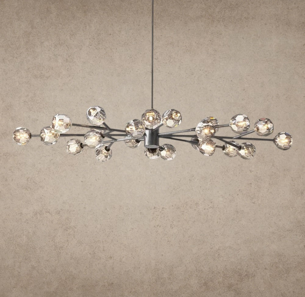 Smoke / Bronze Boule De Cristal Oval Chandelier 72"