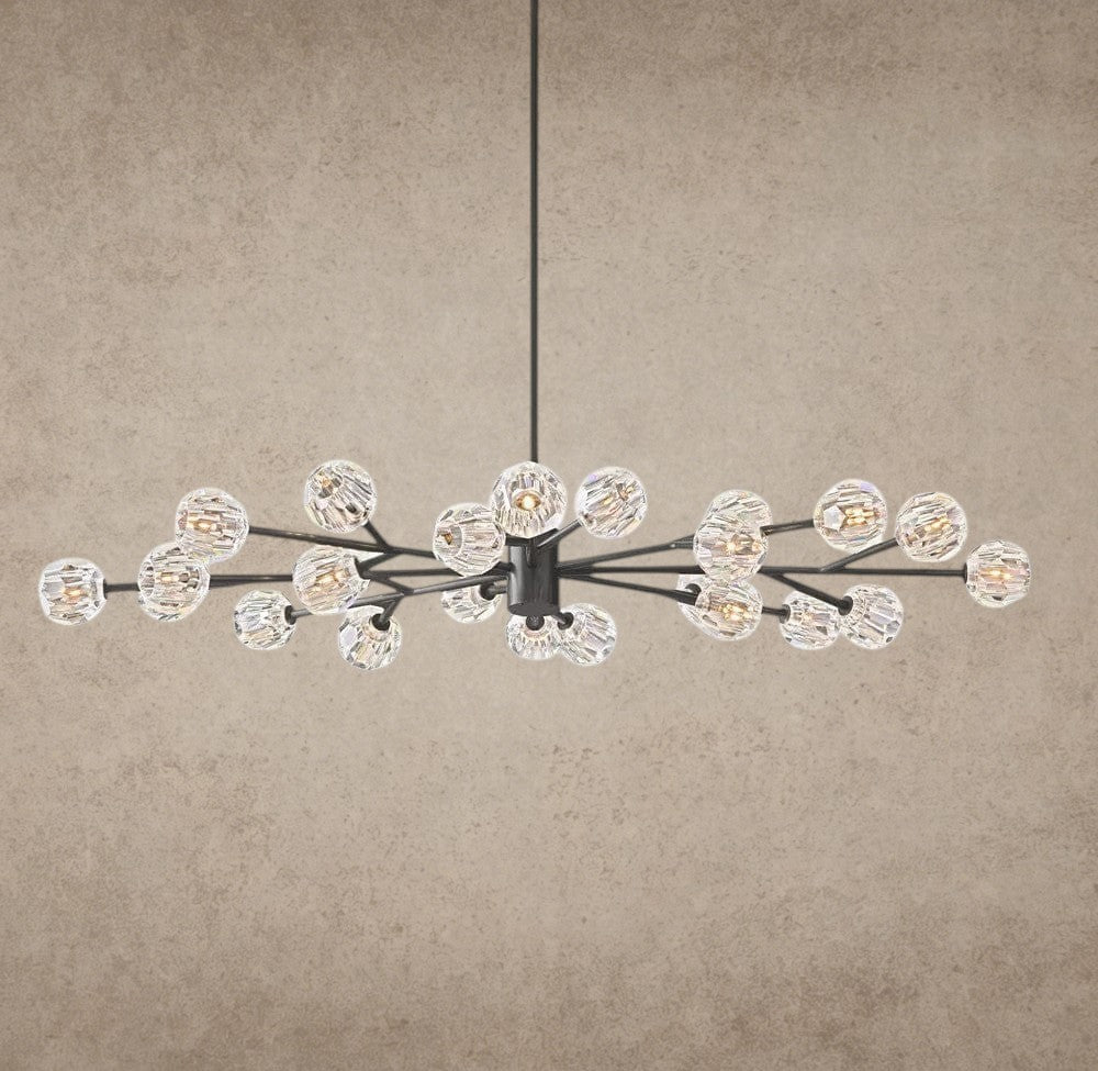 Clear / Bronze Boule De Cristal Oval Chandelier 72"