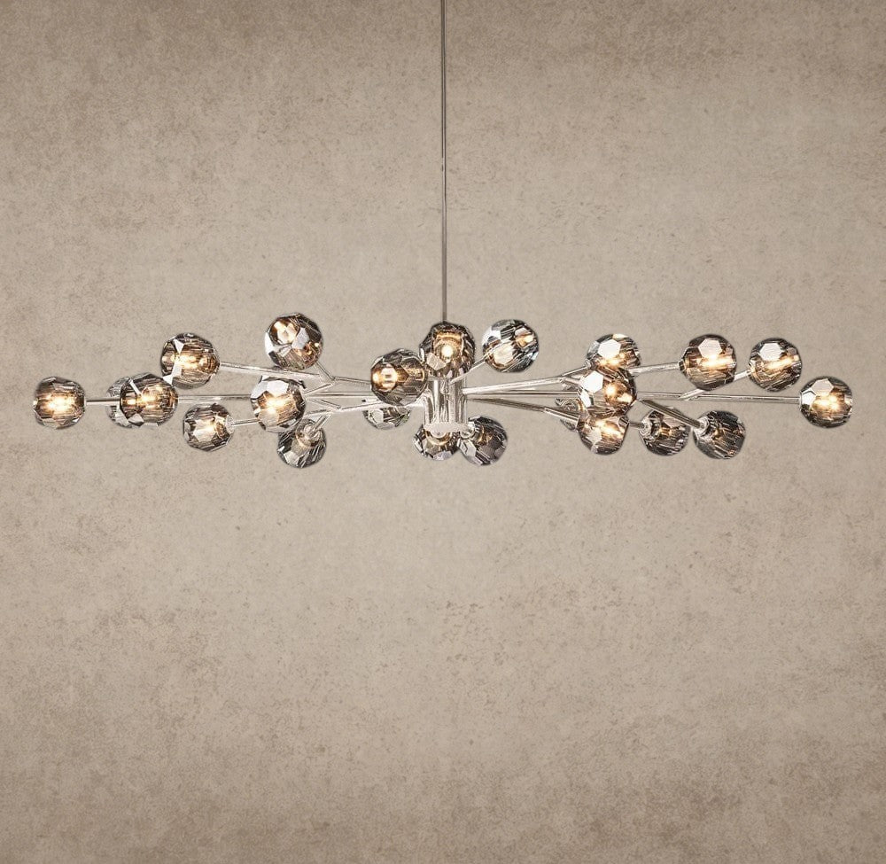 Smoke / Nickle Boule De Cristal Oval Chandelier 72"