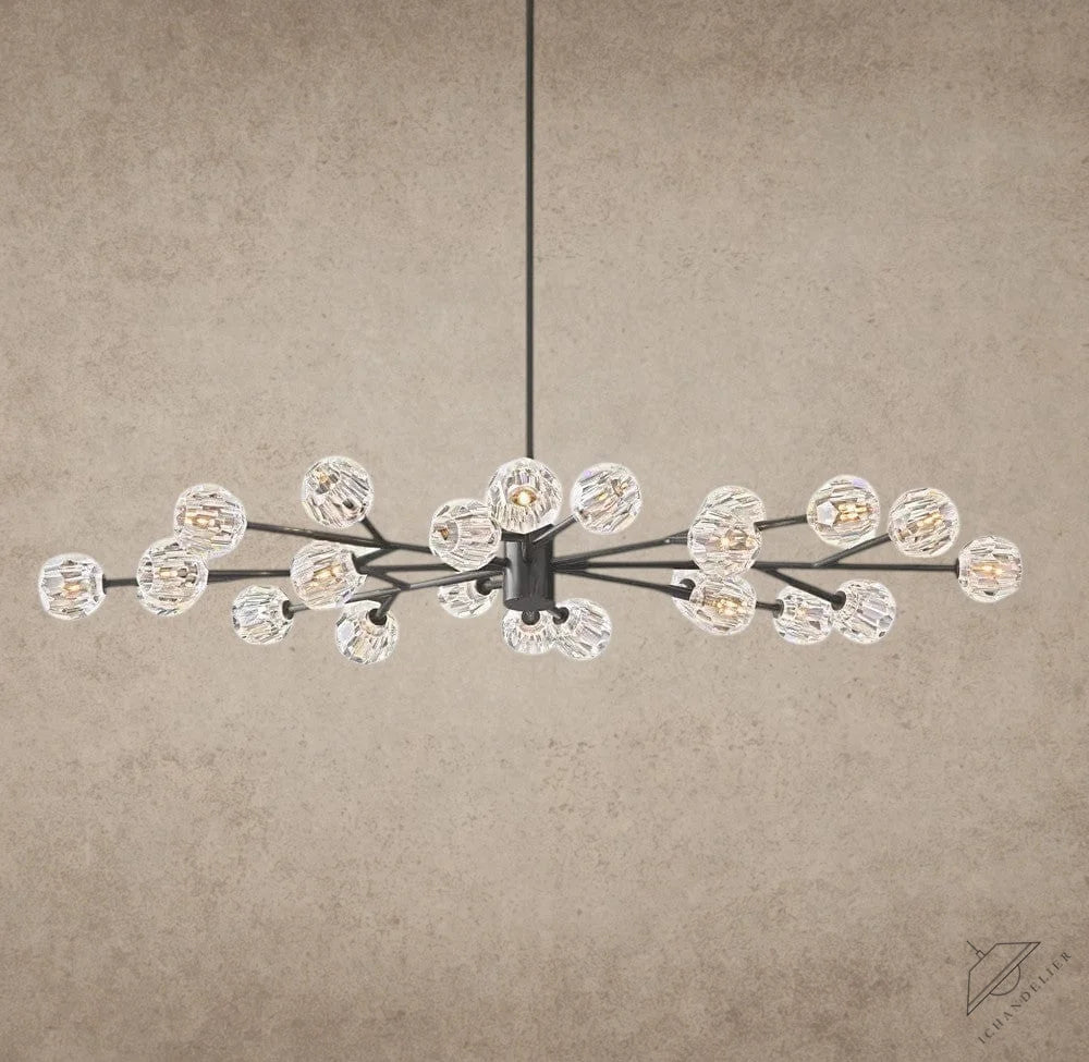 Clear / Bronze Boule De Cristal Oval Chandelier 72"