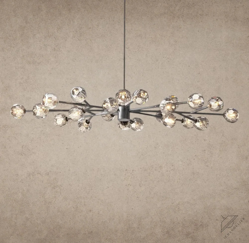 Smoke / Bronze Boule De Cristal Oval Chandelier 72"