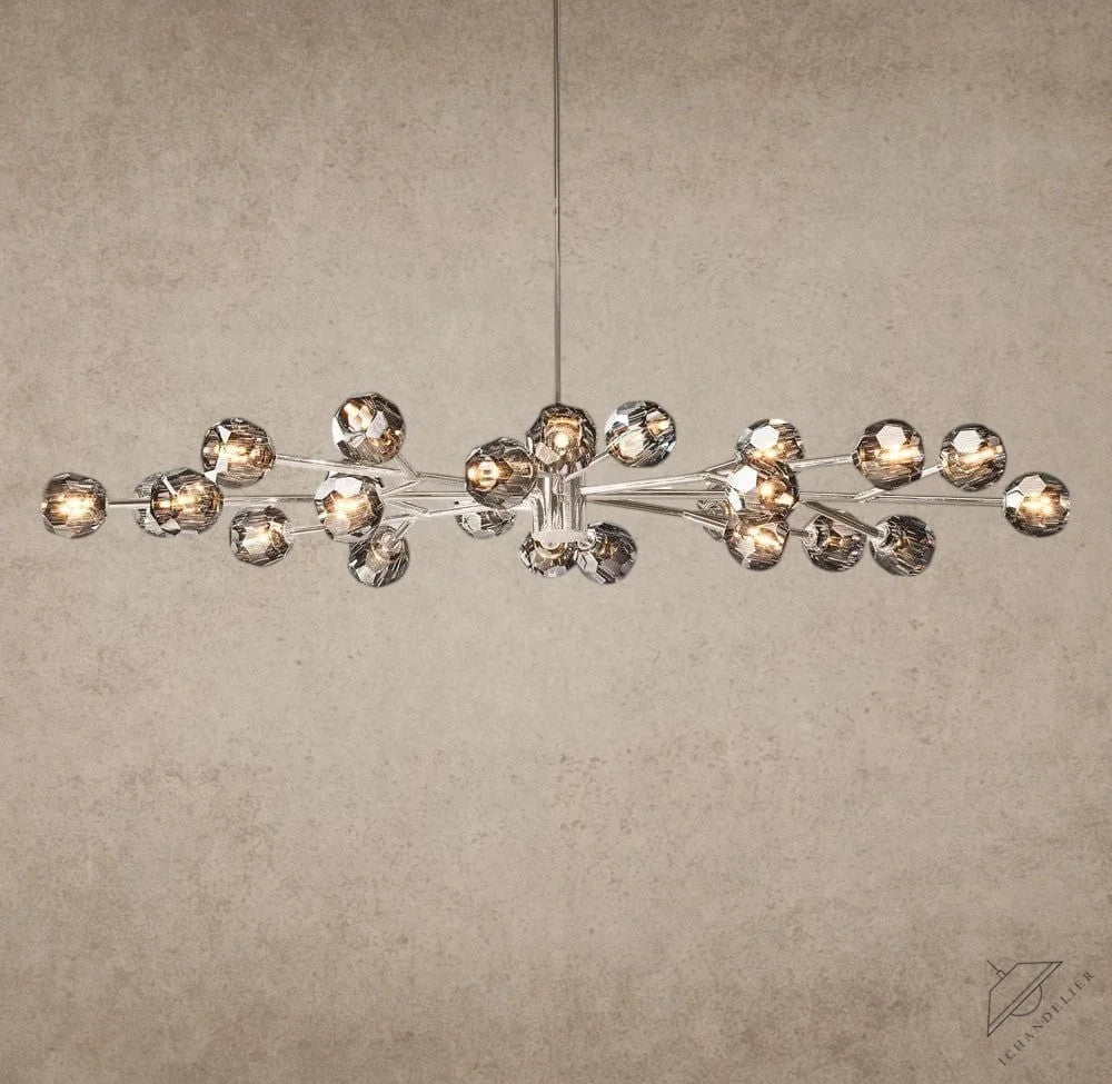 Smoke / Nickle Boule De Cristal Oval Chandelier 72"