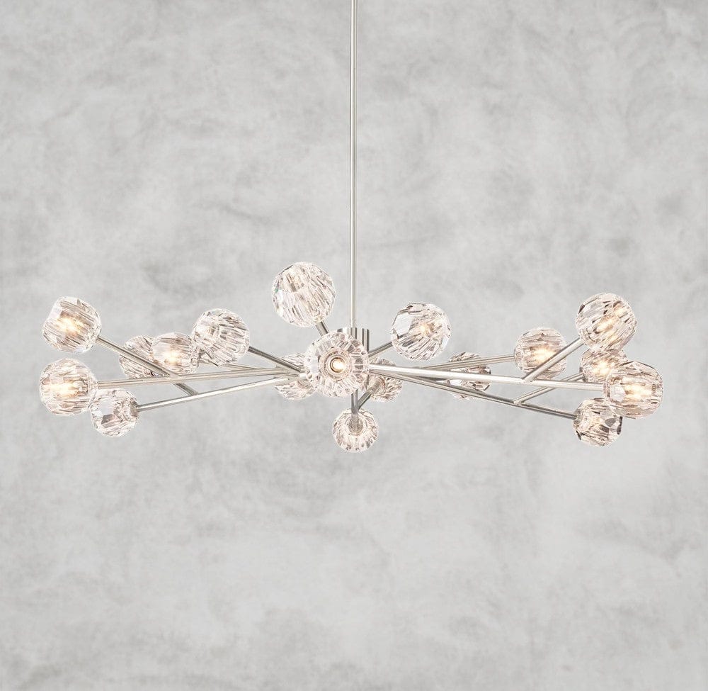 60" / Clear / Nickle Boule De Cristal Round Chandelier 24", 36", 48", 60", 72"
