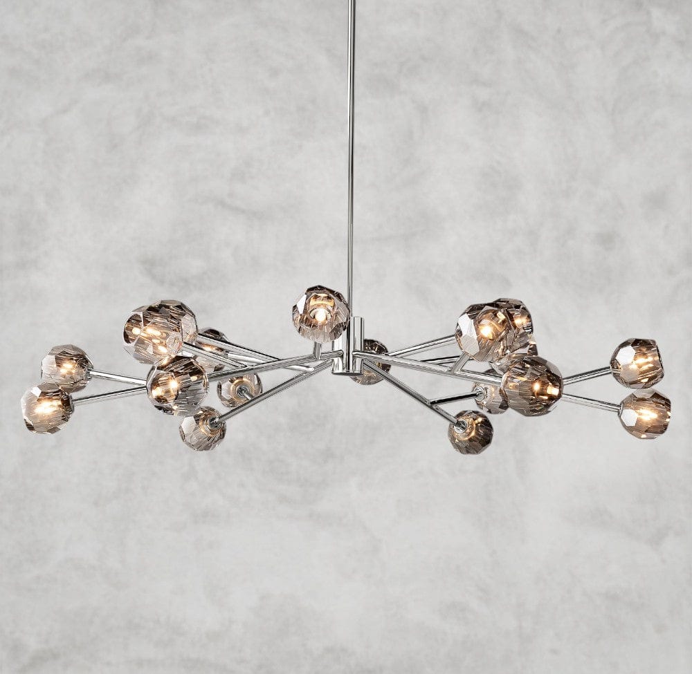 60" / Smoke / Nickle Boule De Cristal Round Chandelier 24", 36", 48", 60", 72"