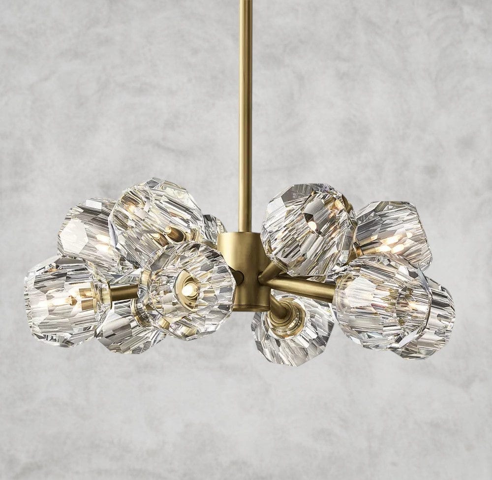 24" / Clear / Brass Boule De Cristal Round Chandelier 24", 36", 48", 60", 72"