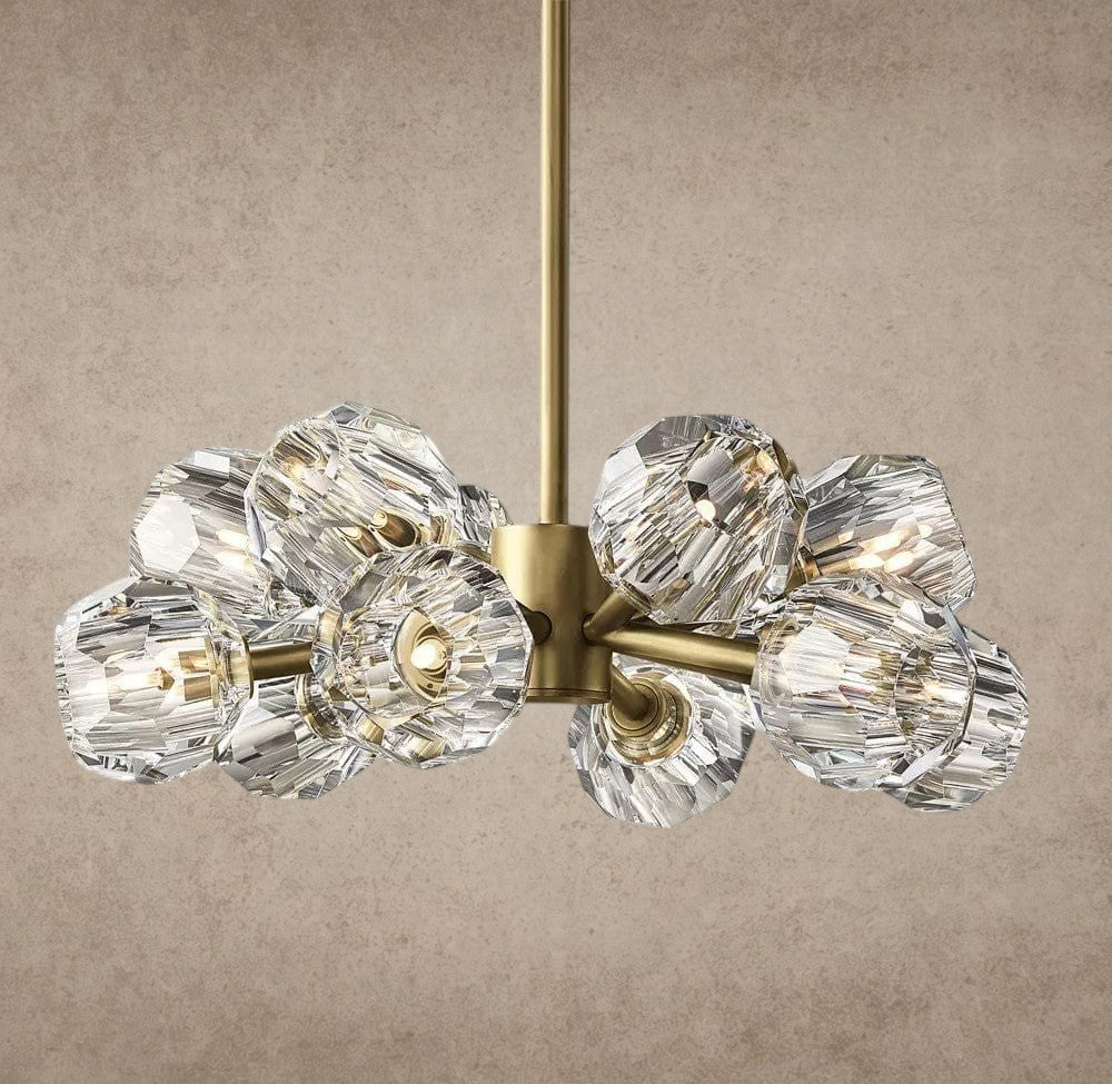 24" / Clear / Brass Boule De Cristal Round Chandelier 24", 36", 48", 60", 72"