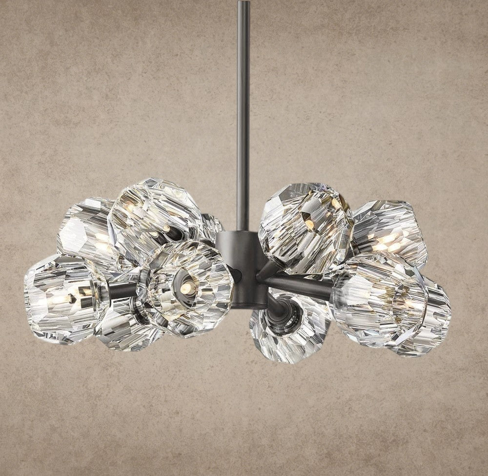 24" / Clear / Bronze Boule De Cristal Round Chandelier 24", 36", 48", 60", 72"