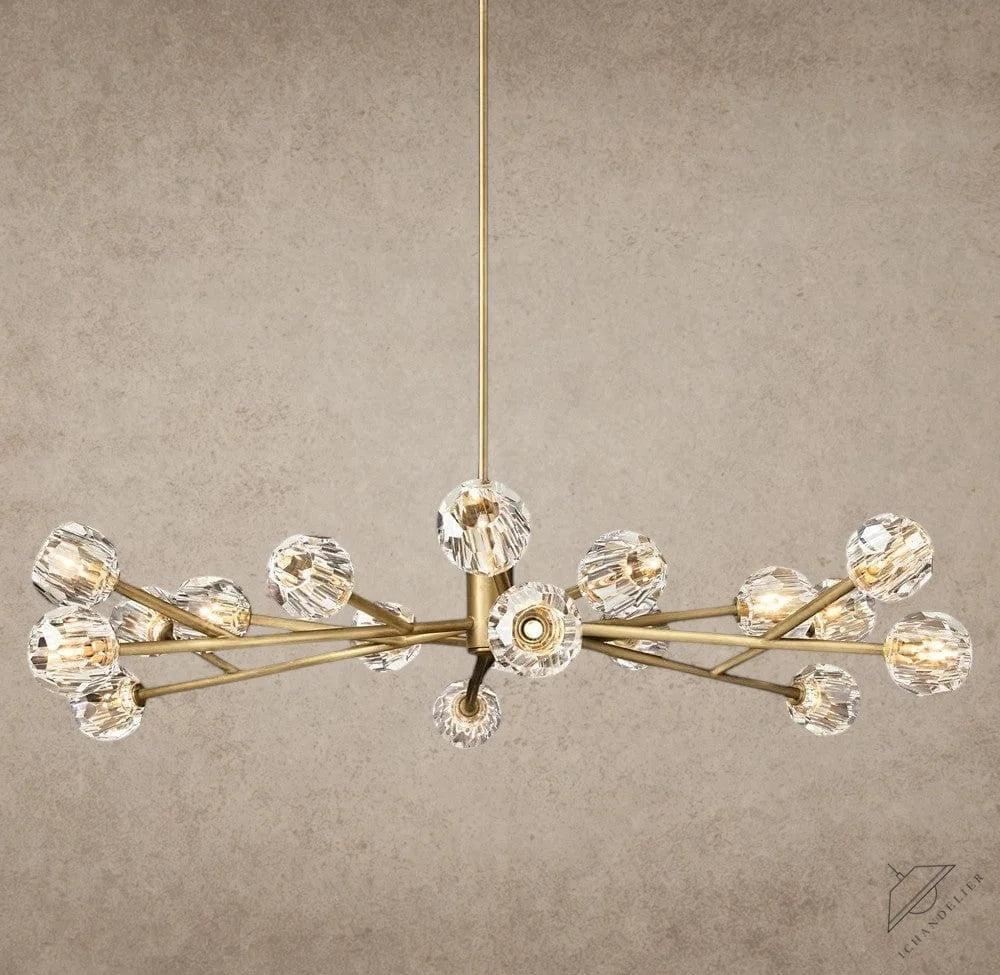 60" / Clear / Brass Boule De Cristal Round Chandelier 24", 36", 48", 60", 72"