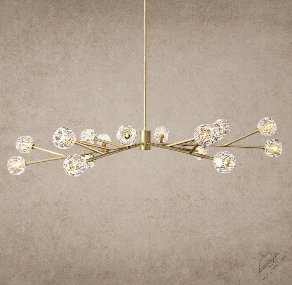 72" / Clear / Brass Boule De Cristal Round Chandelier 24", 36", 48", 60", 72"