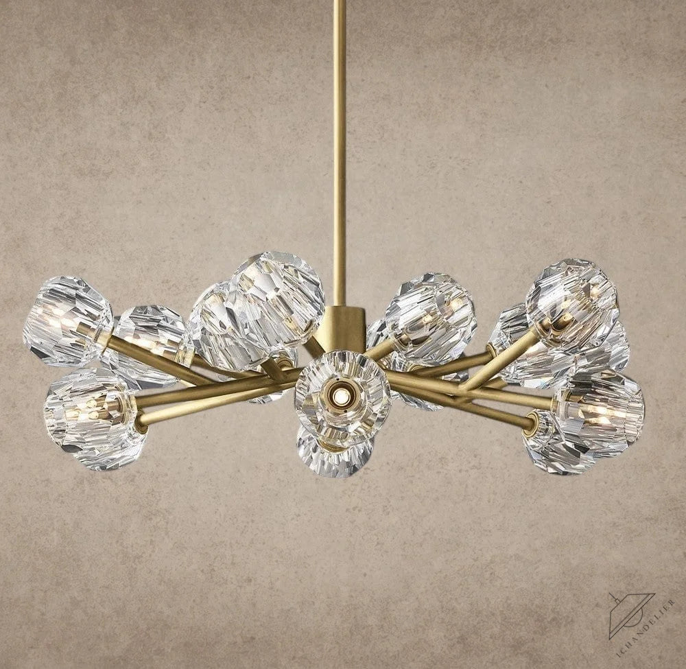 36" / Clear / Brass Boule De Cristal Round Chandelier 24", 36", 48", 60", 72"