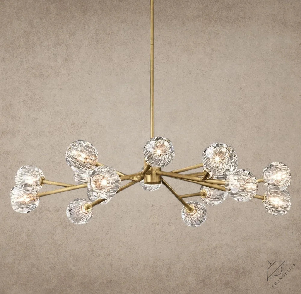 48" / Clear / Brass Boule De Cristal Round Chandelier 24", 36", 48", 60", 72"