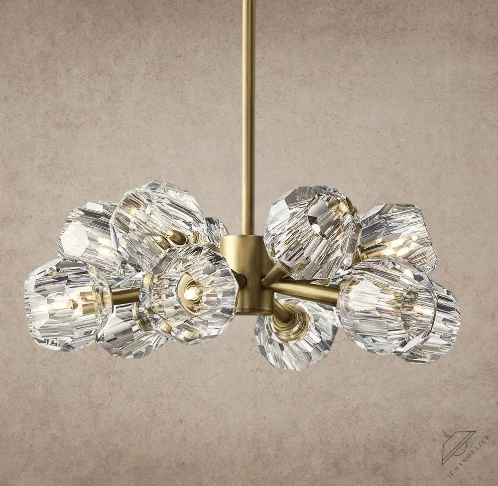 24" / Clear / Brass Boule De Cristal Round Chandelier 24", 36", 48", 60", 72"