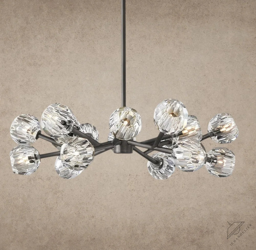 36" / Clear / Bronze Boule De Cristal Round Chandelier 24", 36", 48", 60", 72"
