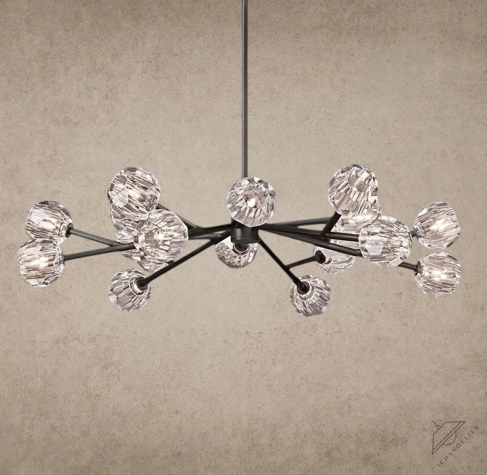 48" / Clear / Bronze Boule De Cristal Round Chandelier 24", 36", 48", 60", 72"