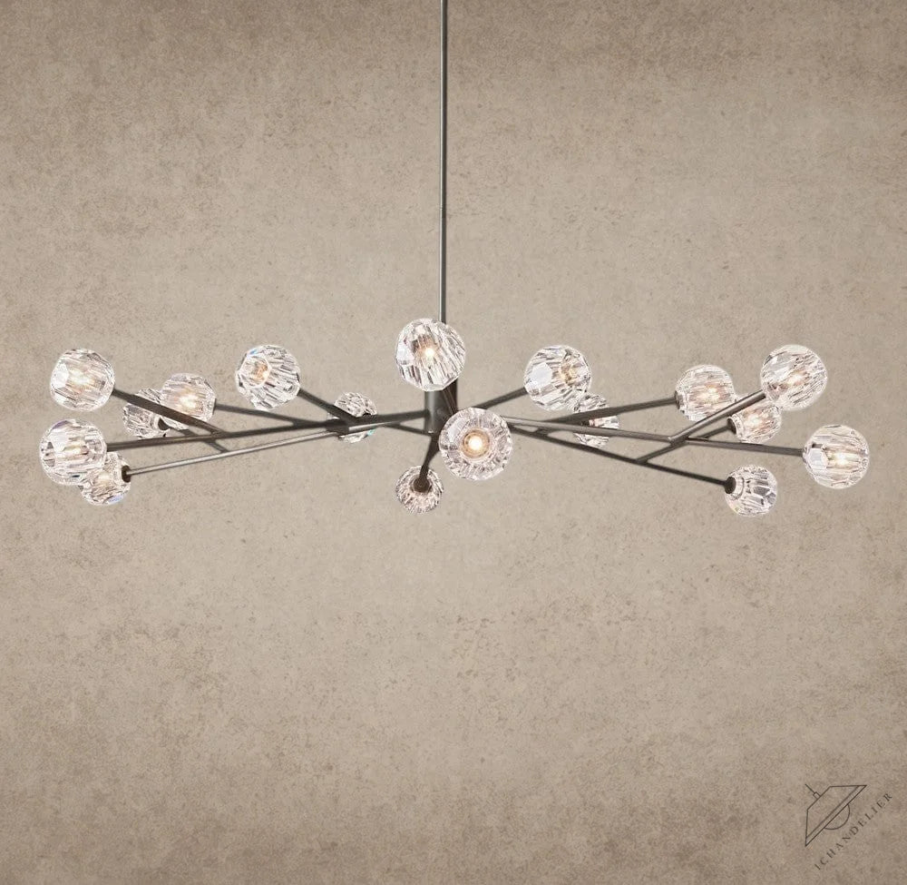 72" / Clear / Bronze Boule De Cristal Round Chandelier 24", 36", 48", 60", 72"