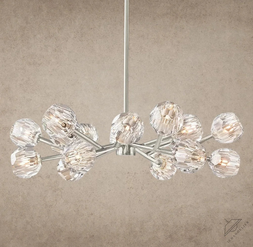 36" / Clear / Nickle Boule De Cristal Round Chandelier 24", 36", 48", 60", 72"