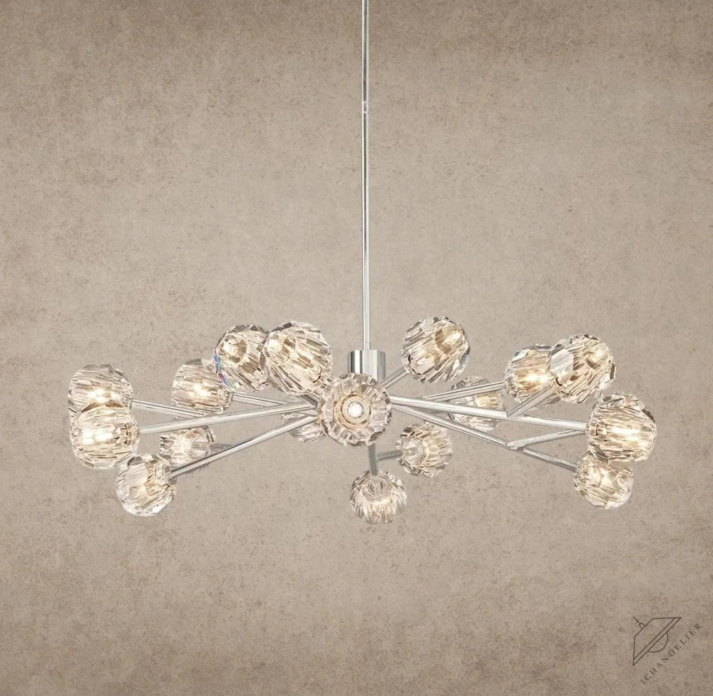 48" / Clear / Nickle Boule De Cristal Round Chandelier 24", 36", 48", 60", 72"