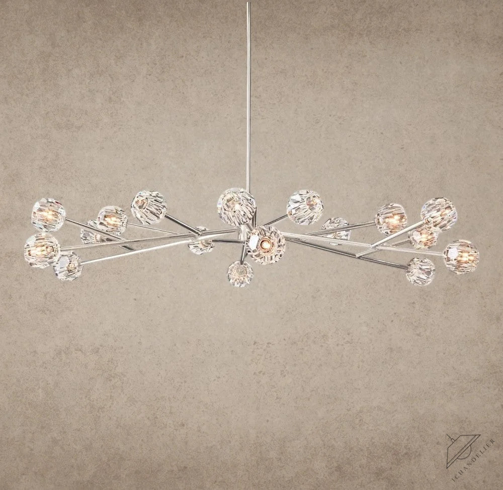 72" / Clear / Nickle Boule De Cristal Round Chandelier 24", 36", 48", 60", 72"