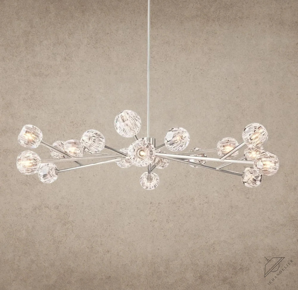 60" / Clear / Nickle Boule De Cristal Round Chandelier 24", 36", 48", 60", 72"