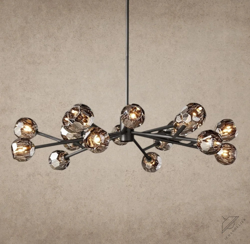 48" / Smoke / Bronze Boule De Cristal Round Chandelier 24", 36", 48", 60", 72"