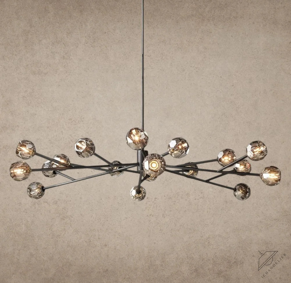72" / Smoke / Bronze Boule De Cristal Round Chandelier 24", 36", 48", 60", 72"