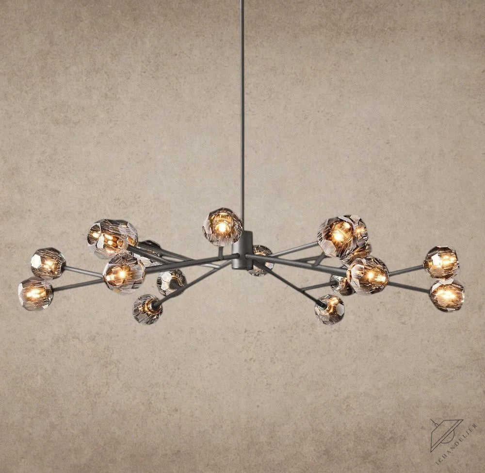 60" / Smoke / Bronze Boule De Cristal Round Chandelier 24", 36", 48", 60", 72"