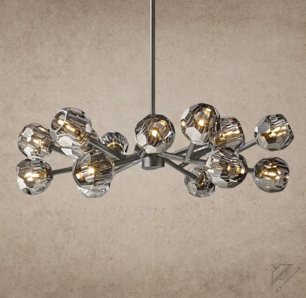 36" / Smoke / Bronze Boule De Cristal Round Chandelier 24", 36", 48", 60", 72"