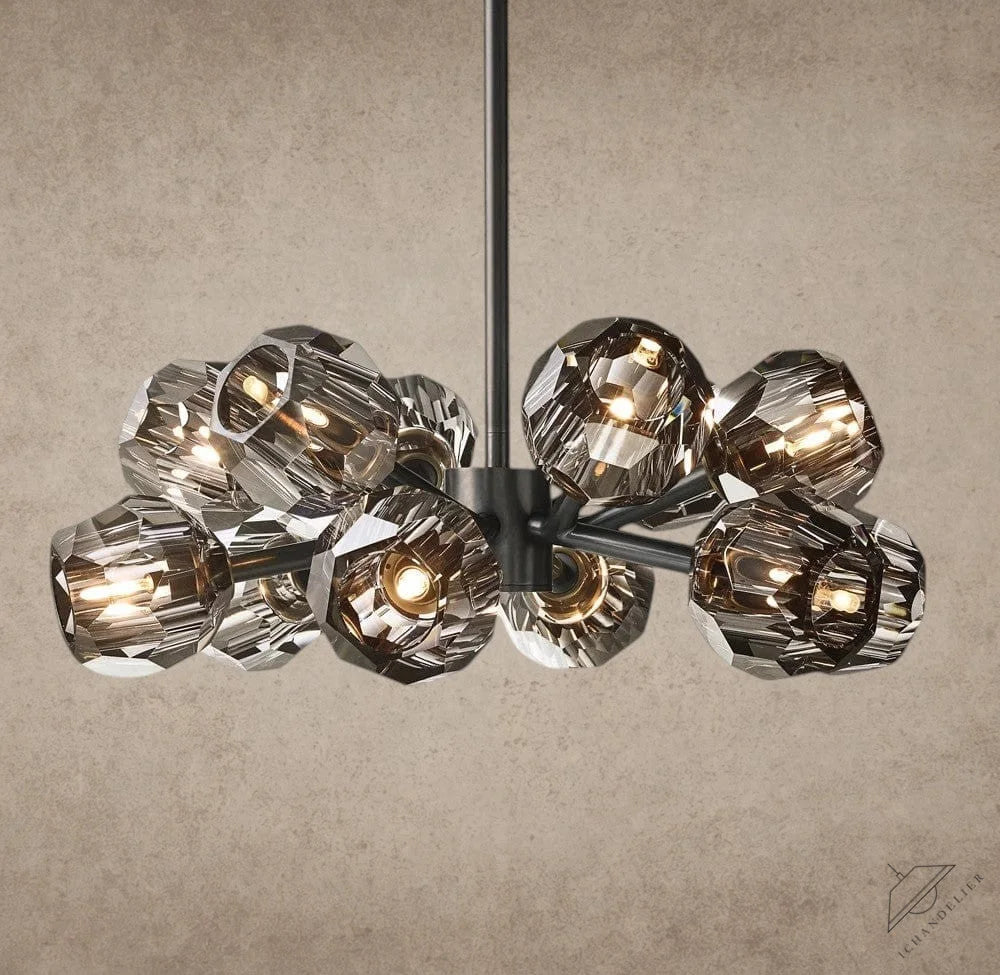 24" / Smoke / Bronze Boule De Cristal Round Chandelier 24", 36", 48", 60", 72"