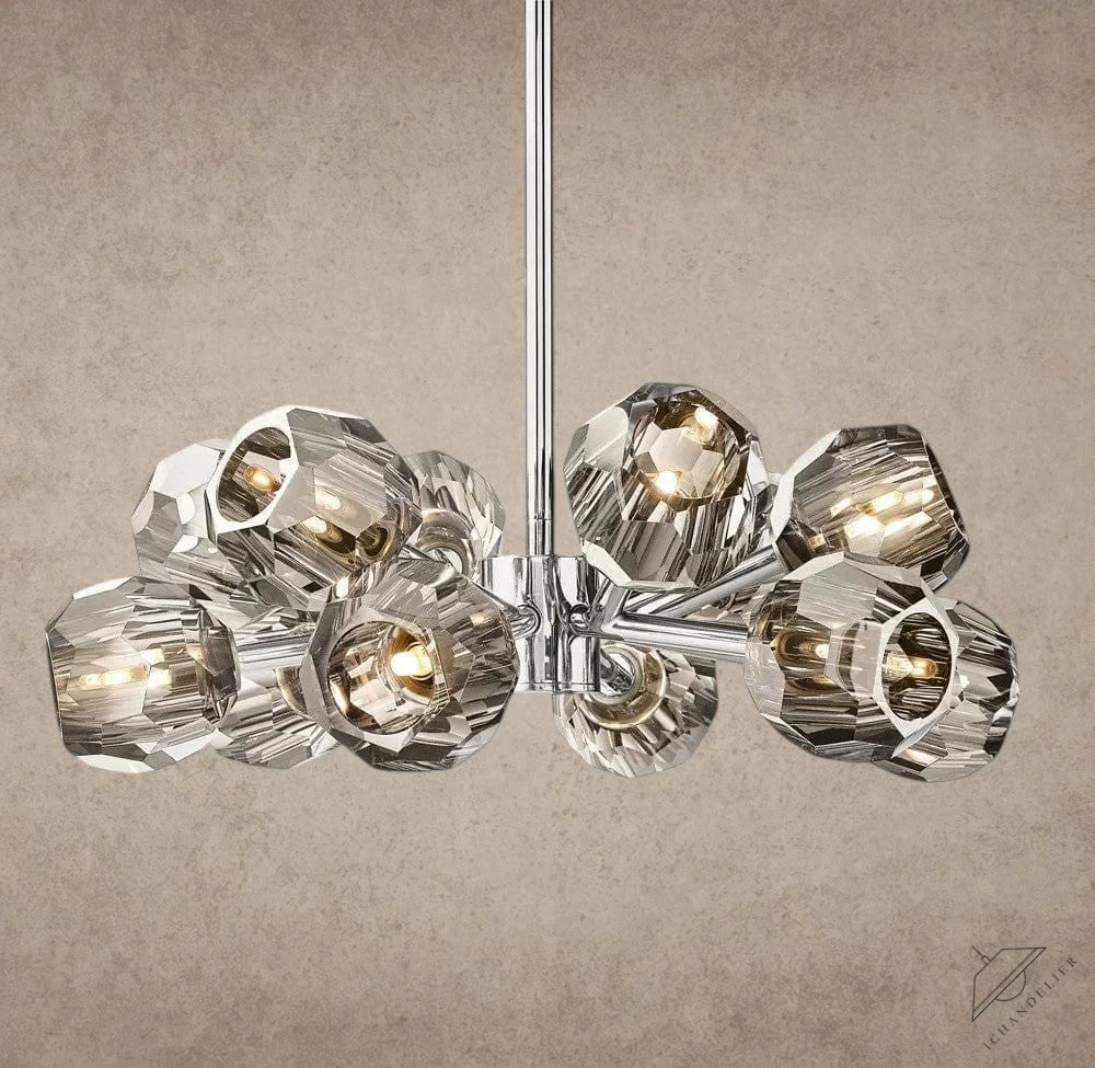 24" / Smoke / Nickle Boule De Cristal Round Chandelier 24", 36", 48", 60", 72"