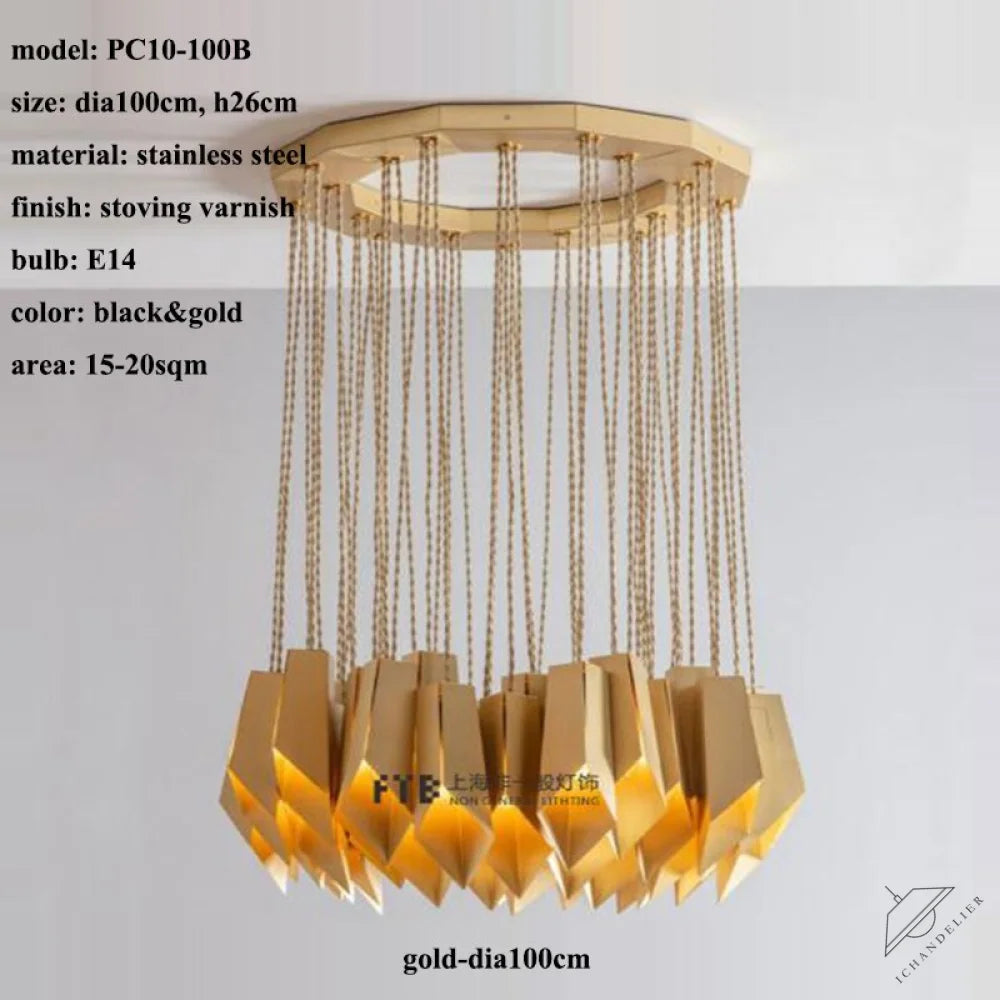 Bronze Fold Linear Chandelier