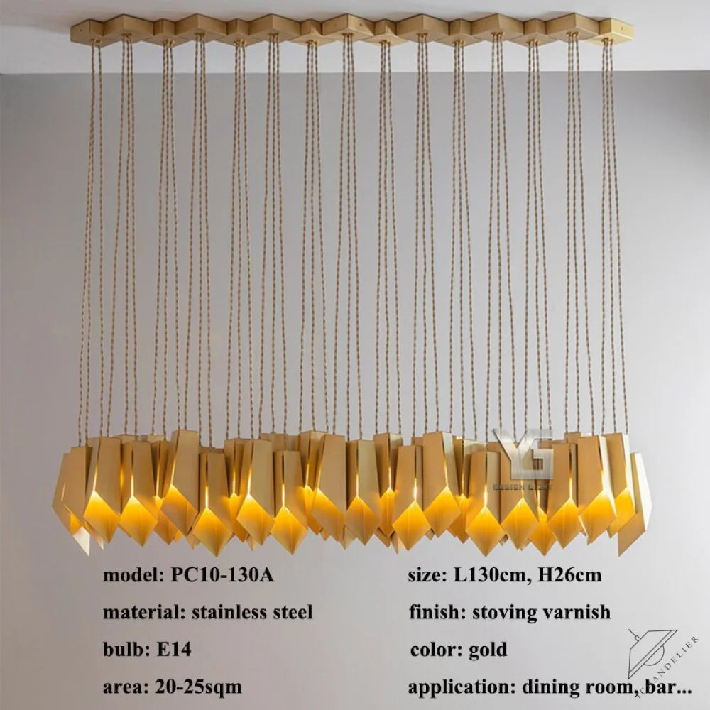 Bronze Fold Linear Chandelier