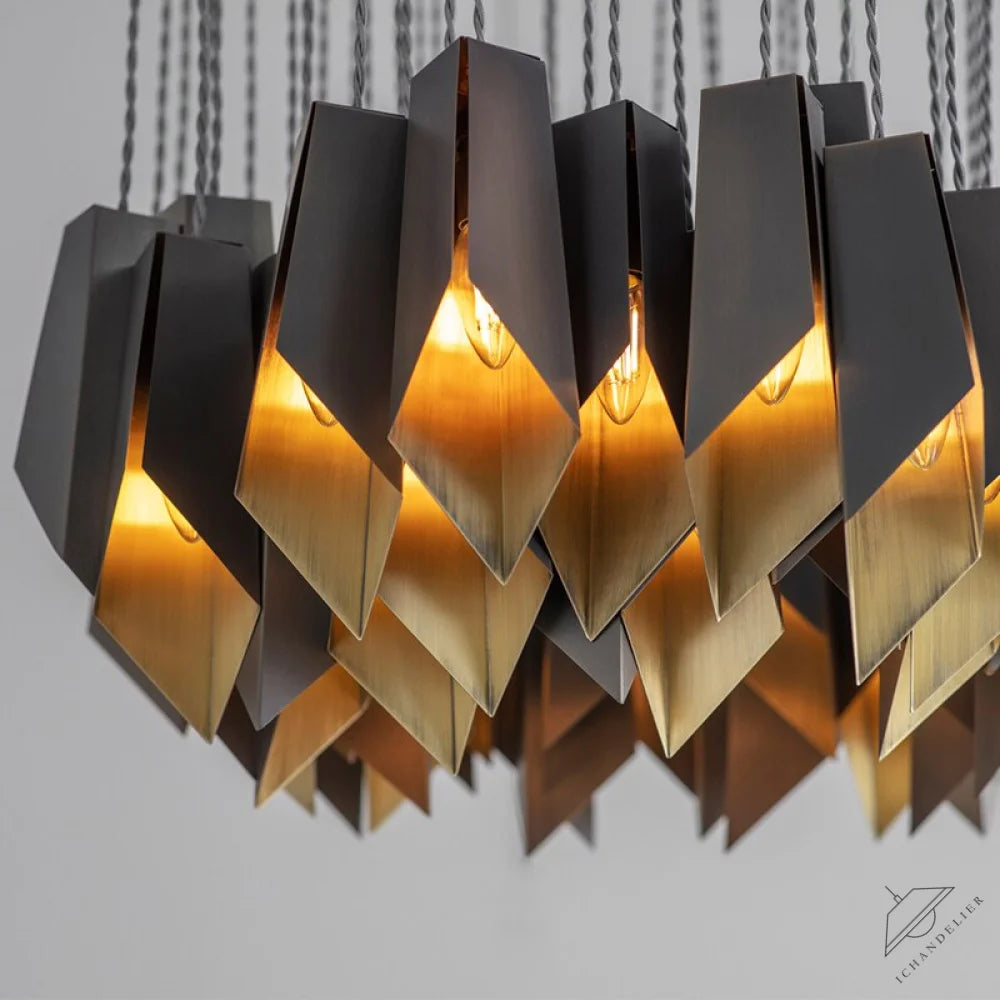Bronze Fold Linear Chandelier