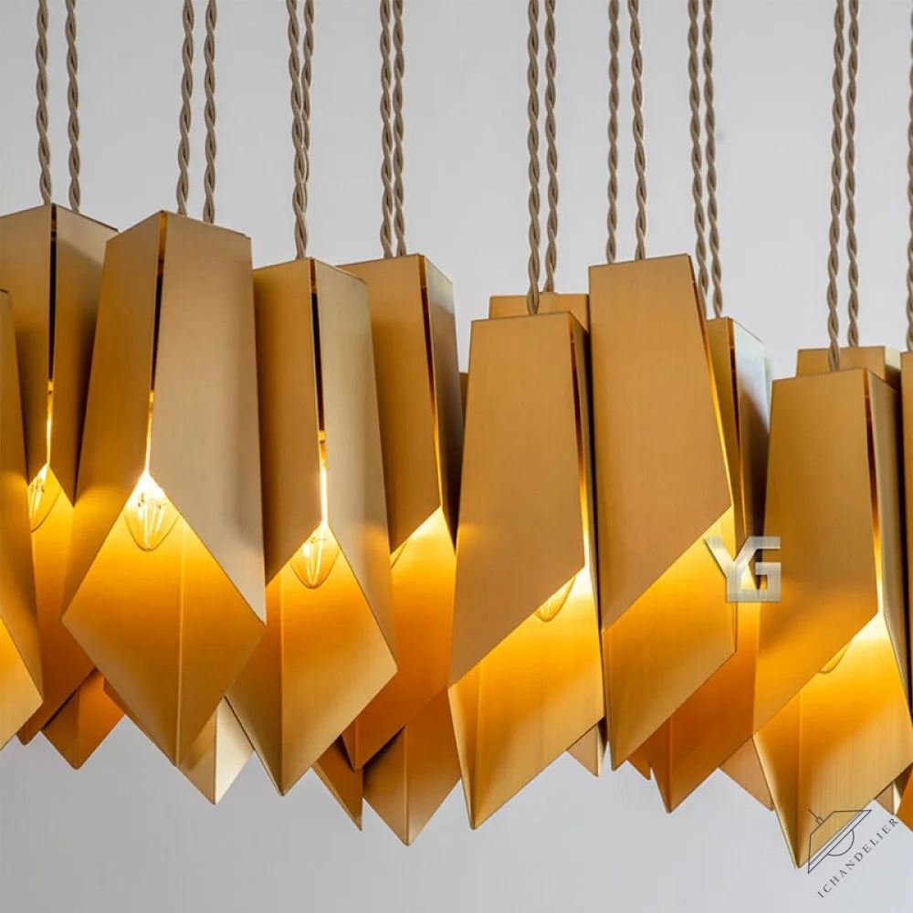 Bronze Fold Linear Chandelier