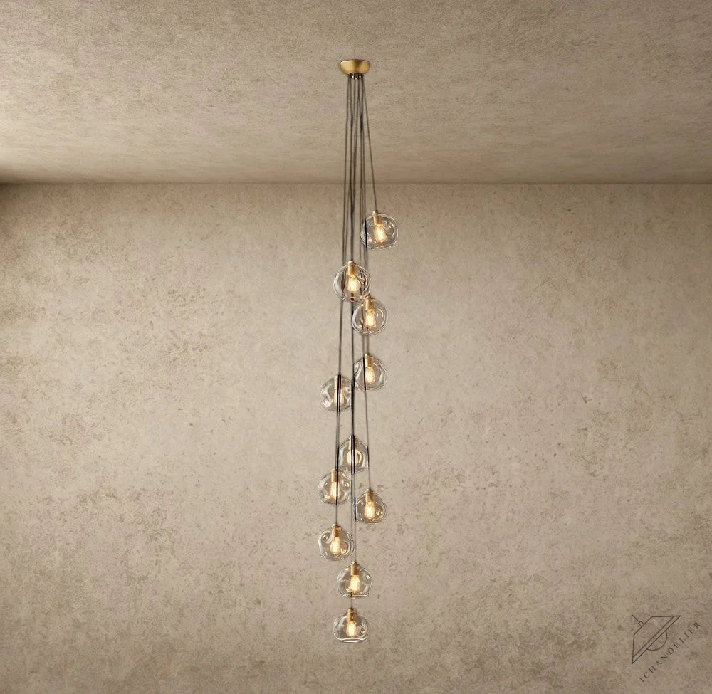 Bubble Clear Glass Cascade Pendant