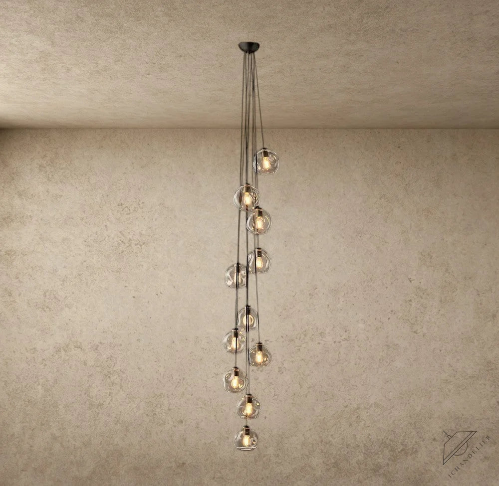 Bubble Clear Glass Cascade Pendant