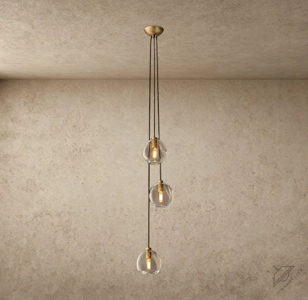 Bubble Clear Glass Cascade Pendant