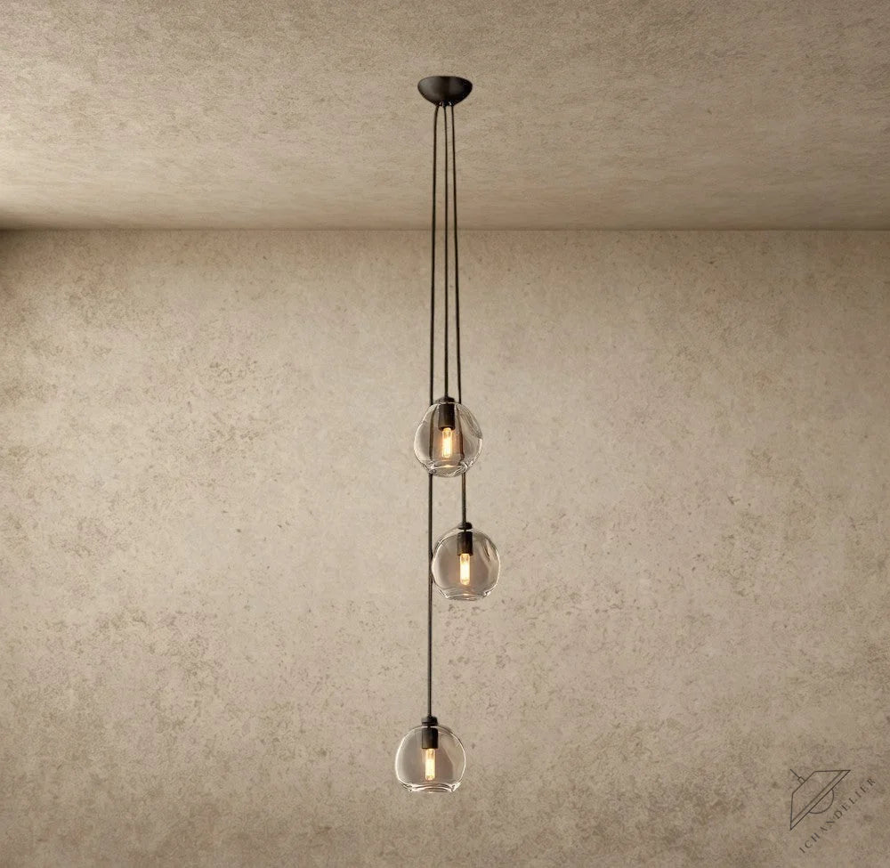 Bubble Clear Glass Cascade Pendant