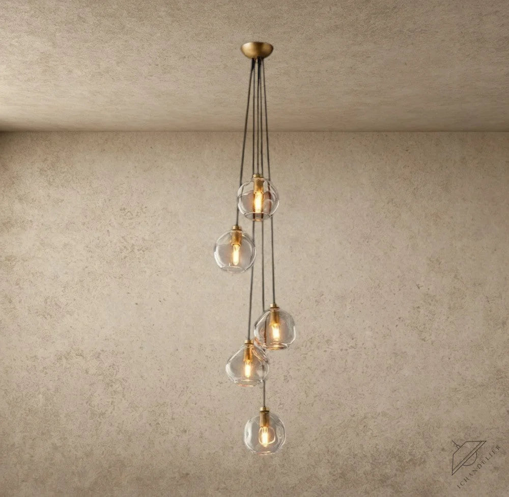 Bubble Clear Glass Cascade Pendant