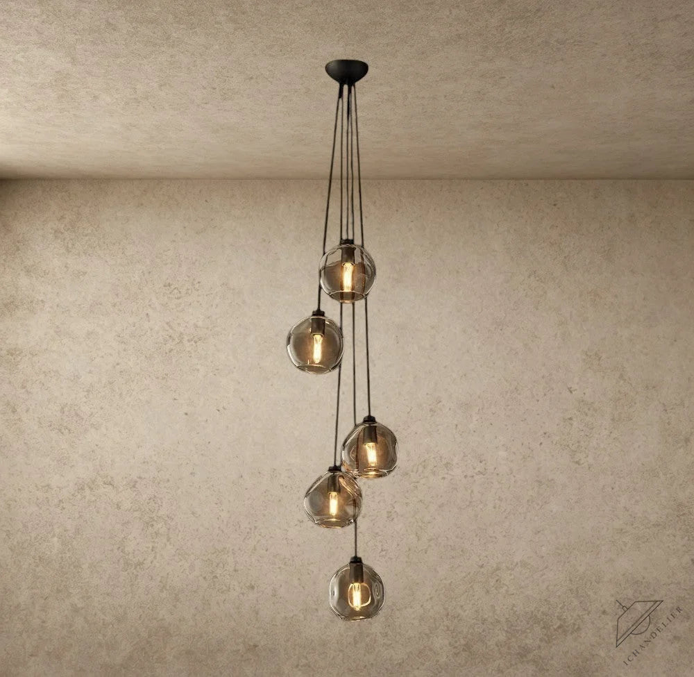 Bubble Clear Glass Cascade Pendant