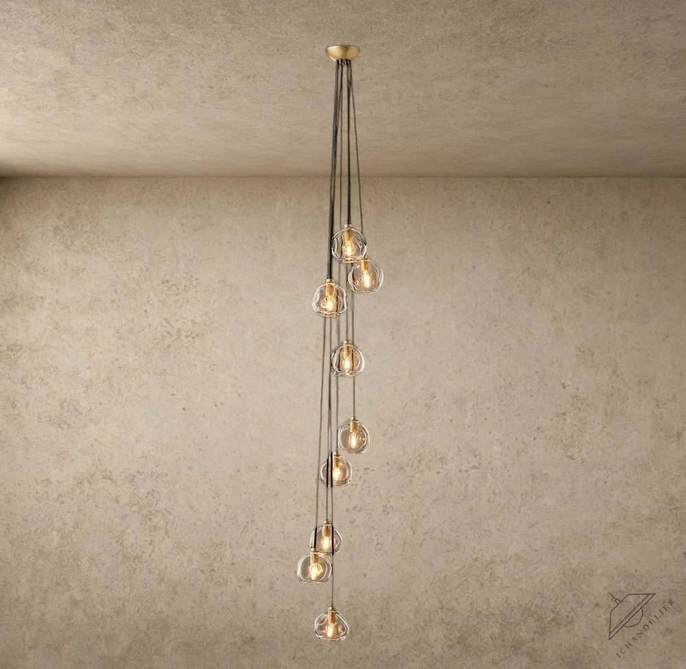 Bubble Clear Glass Cascade Pendant