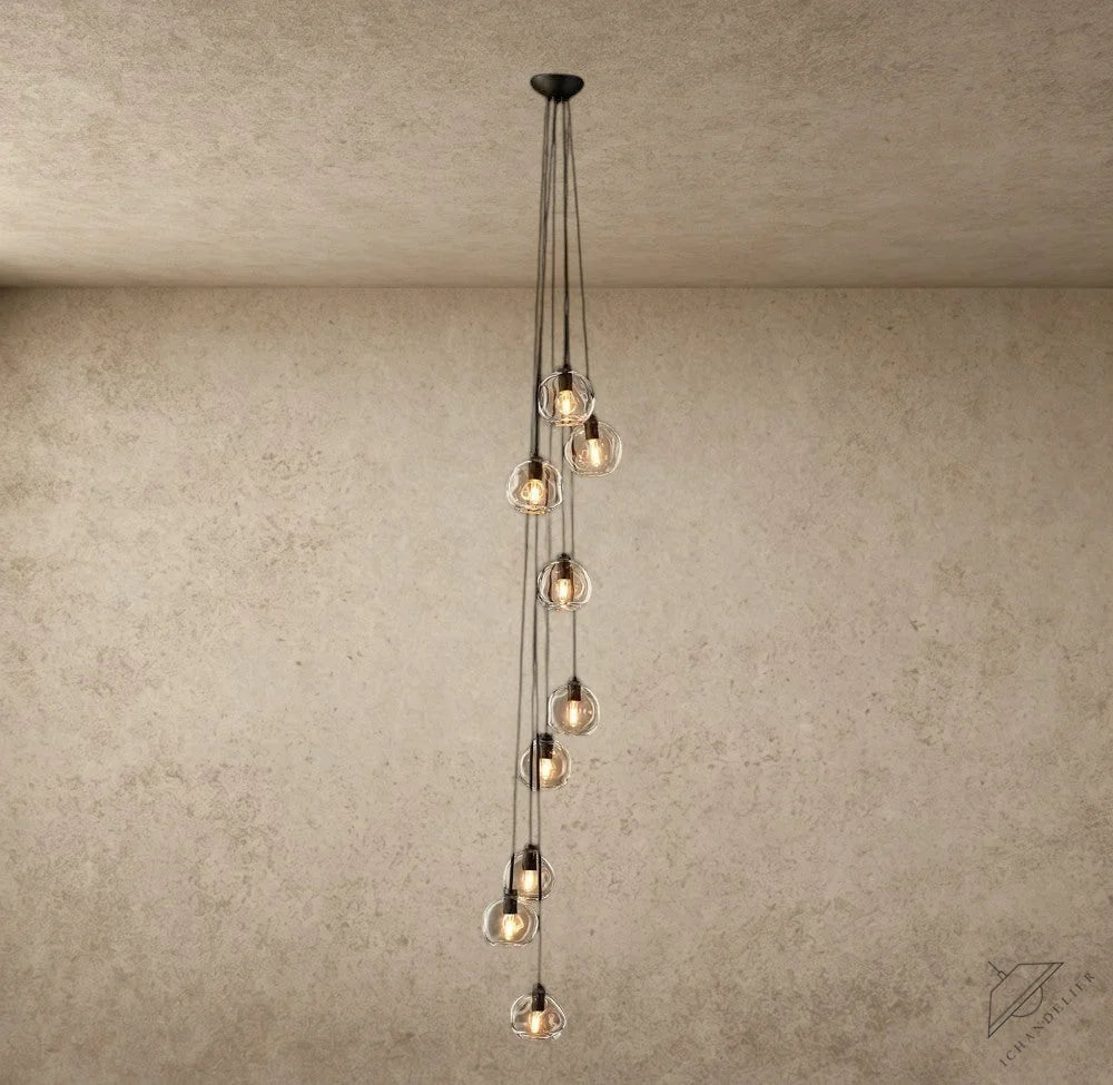 Bubble Clear Glass Cascade Pendant