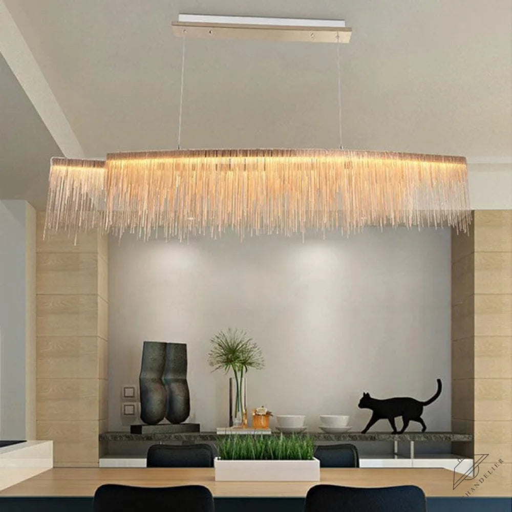 39"L Bunny Aluminum Chain Tassel Chandelier