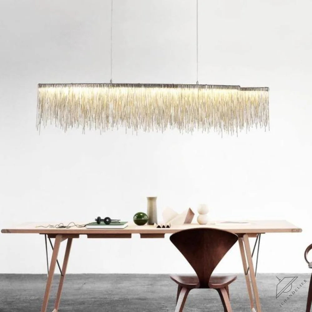59"L Bunny Aluminum Chain Tassel Chandelier