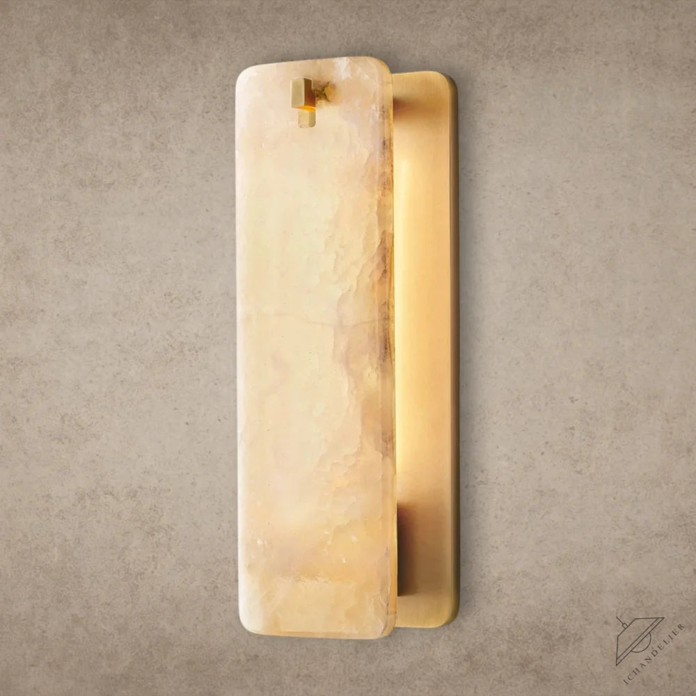13" / Brass / Alabaster Calamette Glass/ Alabaster Sconce 13", 16"